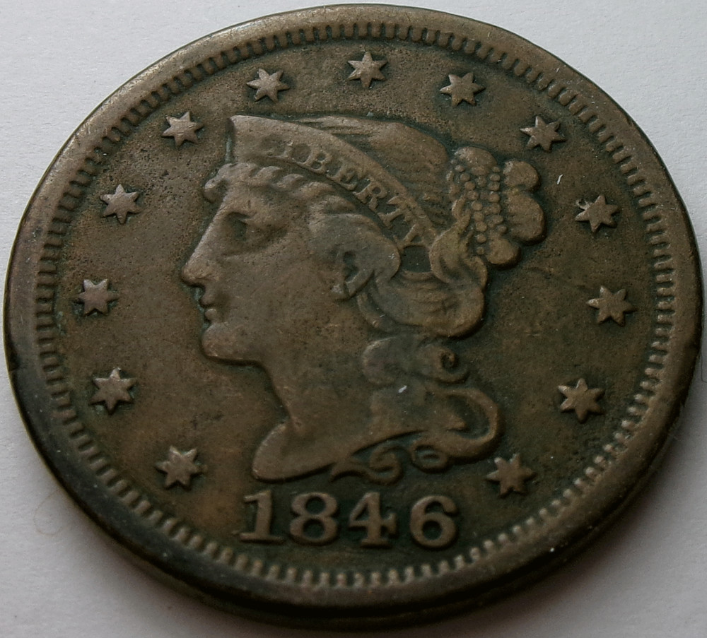 1846 Braided Hair Large Cent