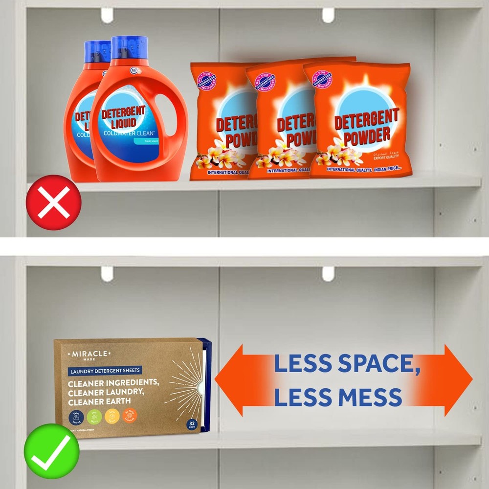 Liquidless Laundry Detergent Sheets – Ultra-Concentrated, Space-Saving, Plast...