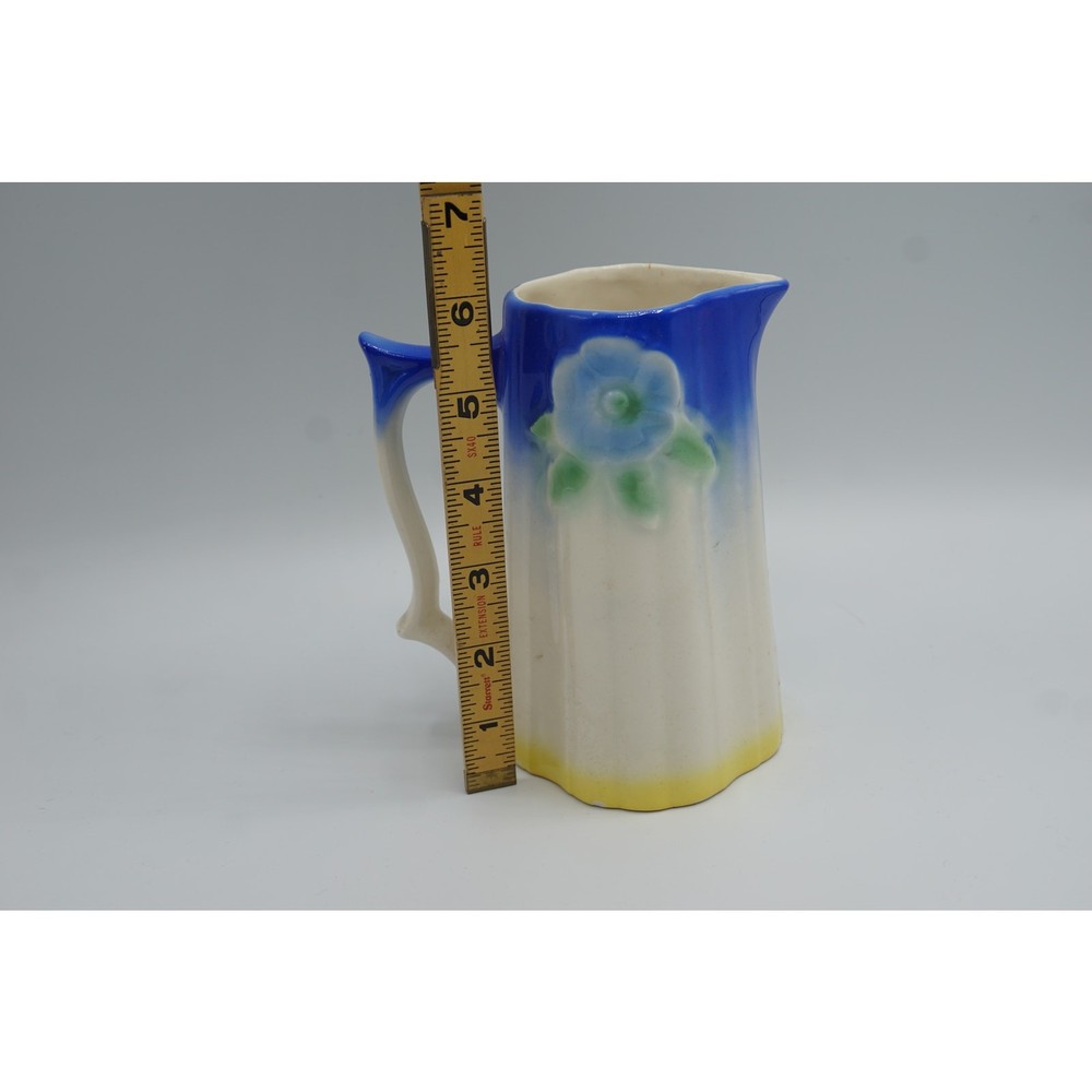 Glazed Ceramic Pitcher Czechoslovakia 6" Tall