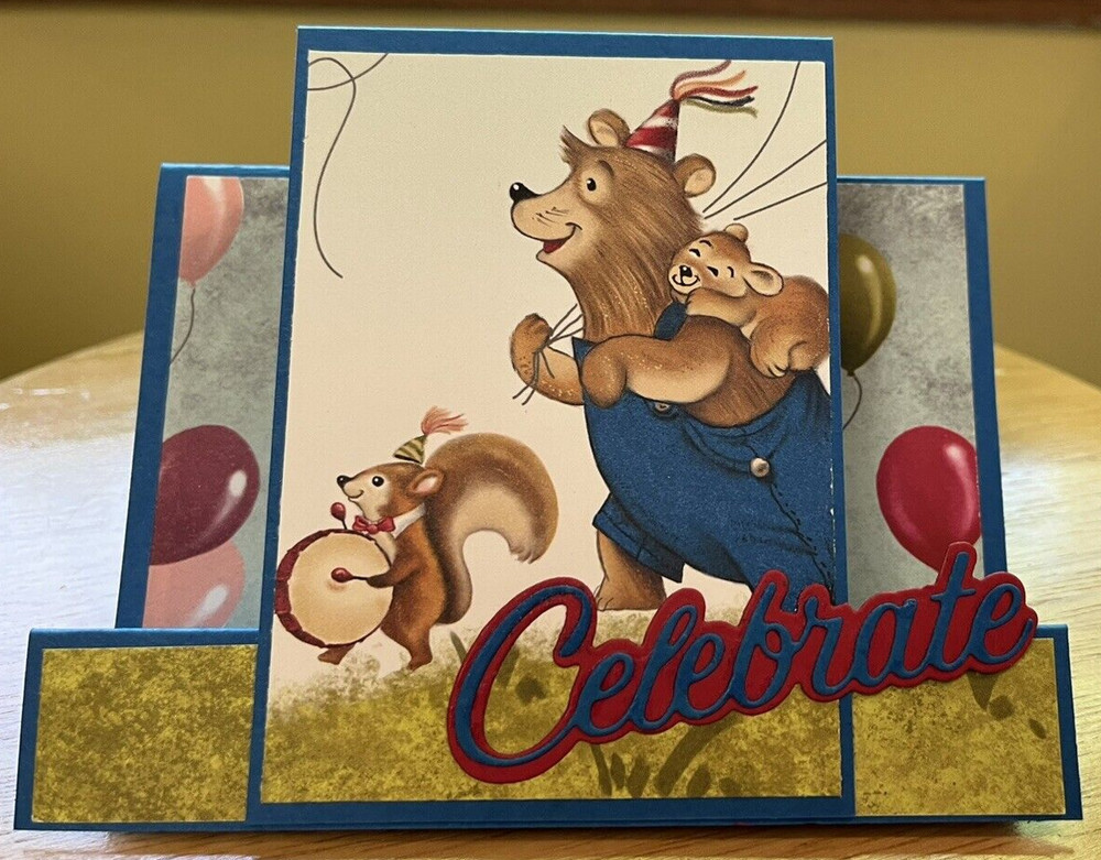 Bear Celebration - Hand Made Card  - Blank Inside - Stampin' Up