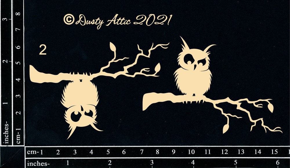 Dusty Attic Chipboard 3x6 - Owls #2, DA3083