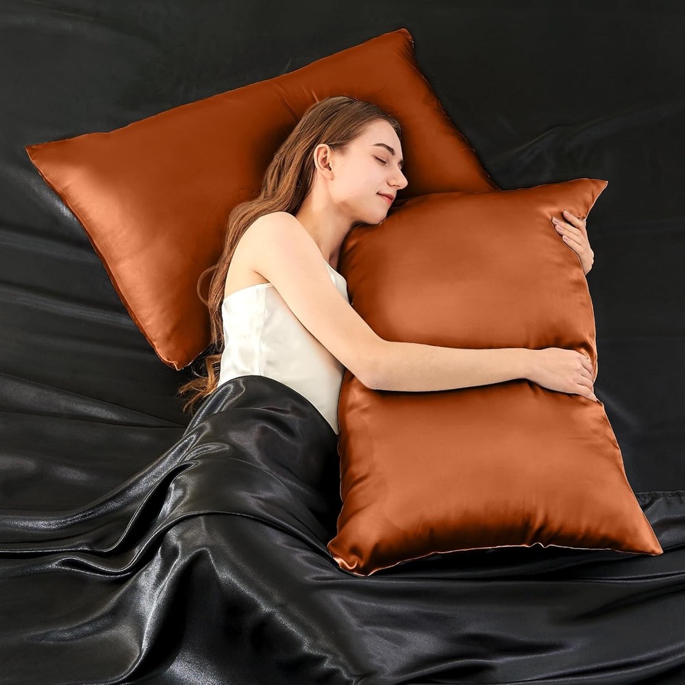 Silk Pillow Cases 2 Pack Standard Size, Ultra Smooth & Soft Mulberry Silk Pillow