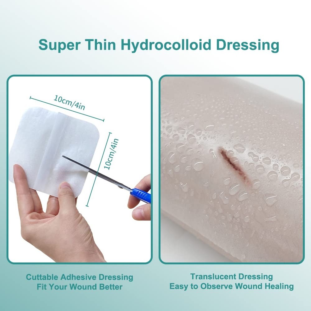Dimora Hydrocolloid Adhesive Bandage, Hydrocolloid Wound Dressing Thin Type 4...