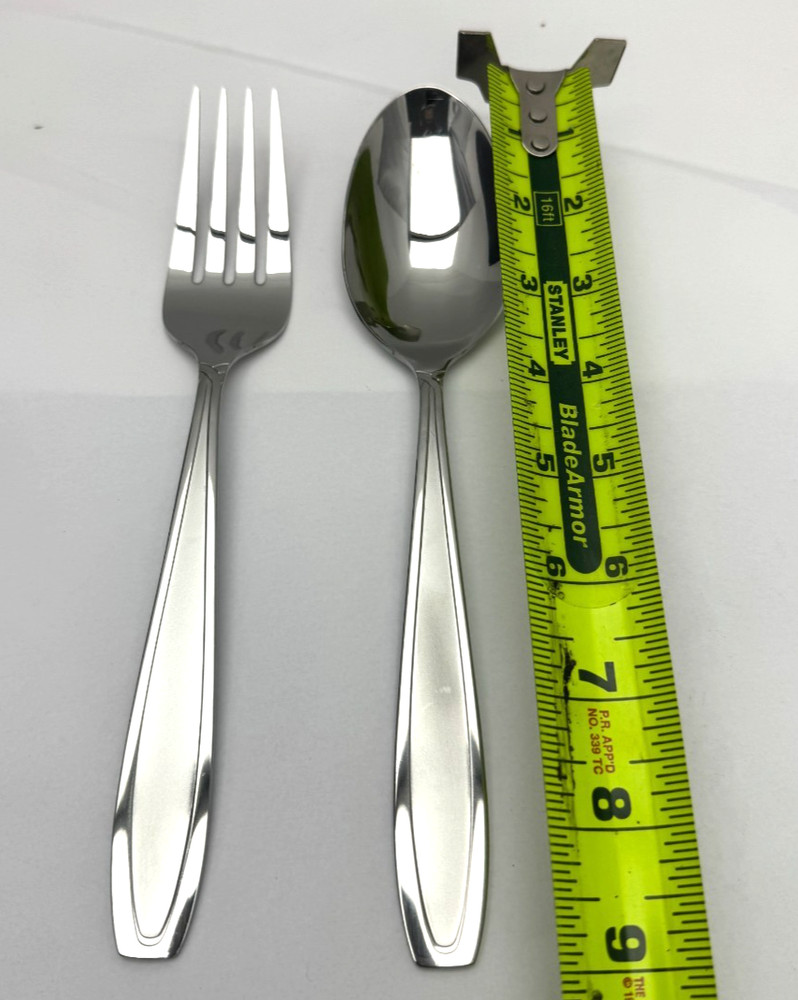 Serving Fork & Solid Spoon Oneida Court Sand SS Flatware #89232 READ!
