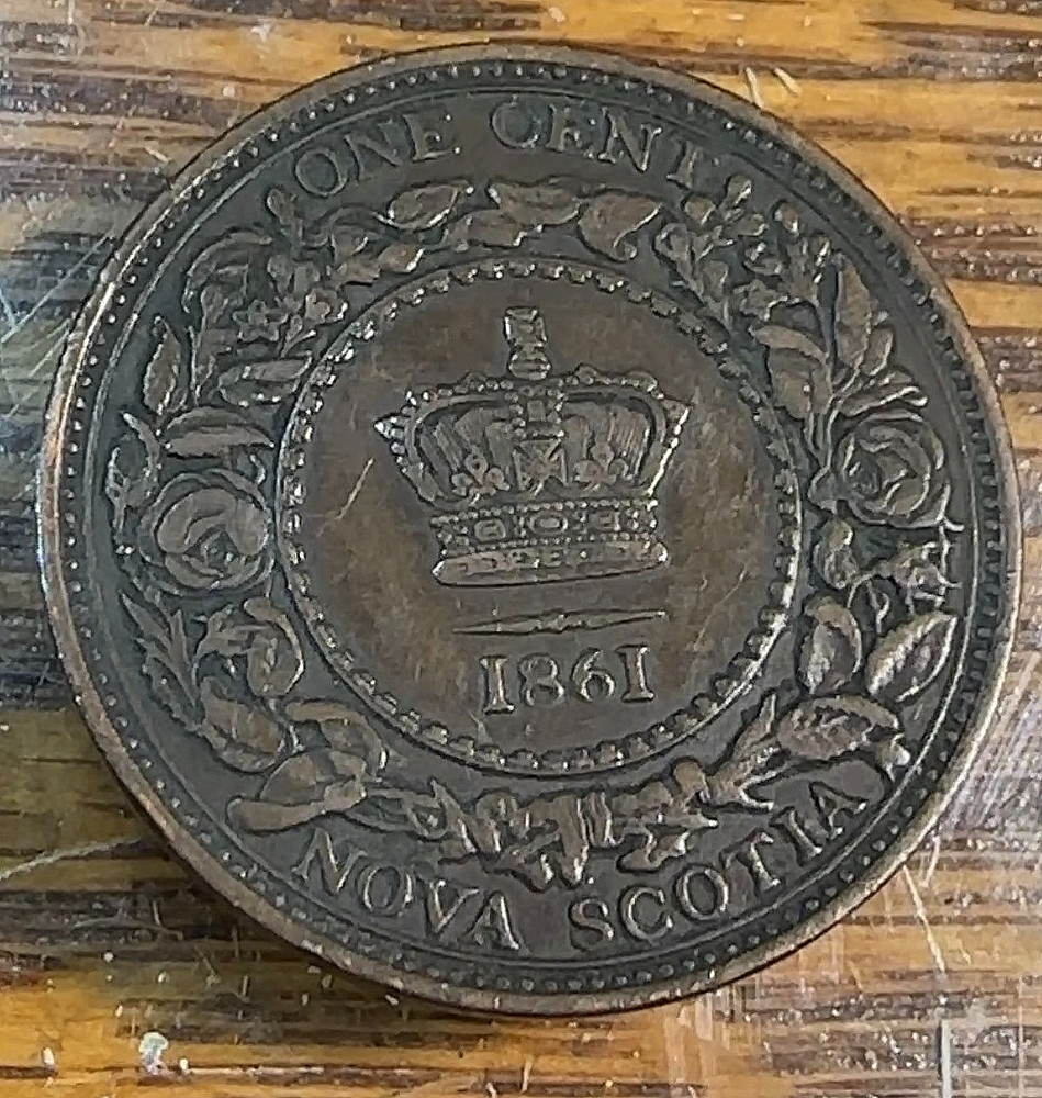 1861 Nova Scotia Canada Large Cent Nice Original AU CHRC