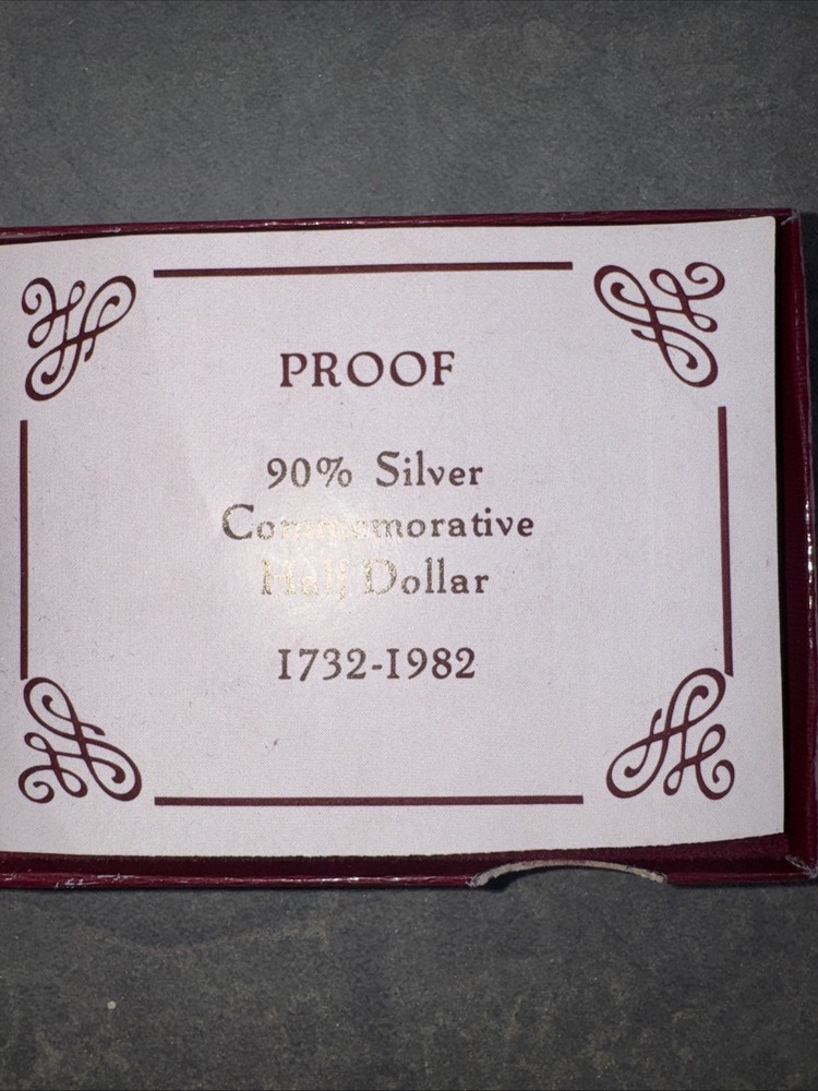 1982-S George Washington Commemorative Half Dollar Proof 90% SIlver W/ Box