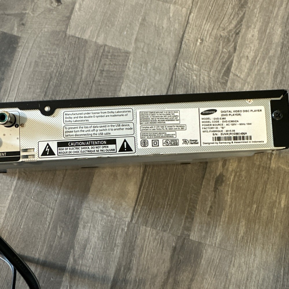 Samsung DVD-E360 DVD Player No Remote