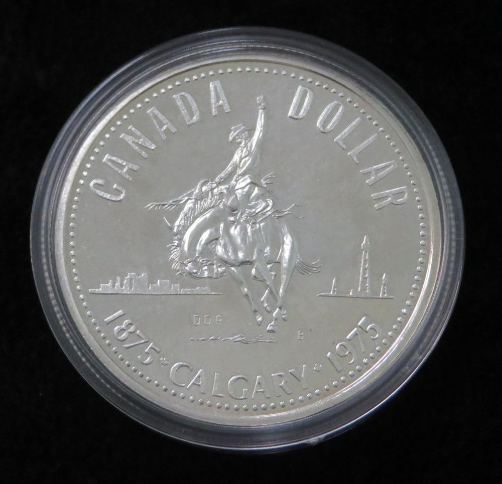 1975 Canada Silver Dollar *Calgary Centennial* in Mint Box