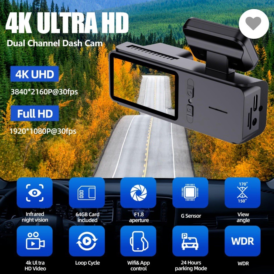 Dash Cam 4k Wifi