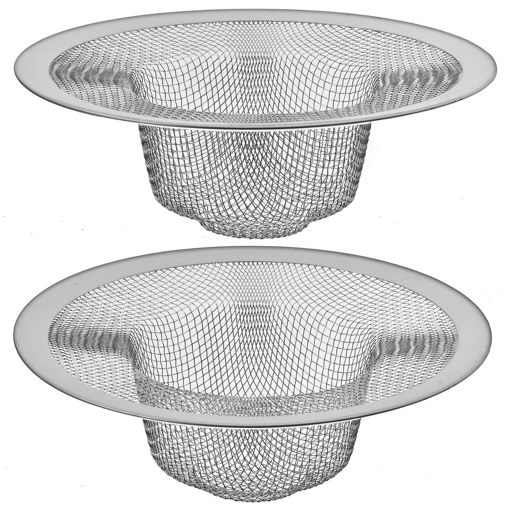 2 Pack - 4.5" Top / 3" Mesh Basket - Kitchen Sink Drain Strainer Silver