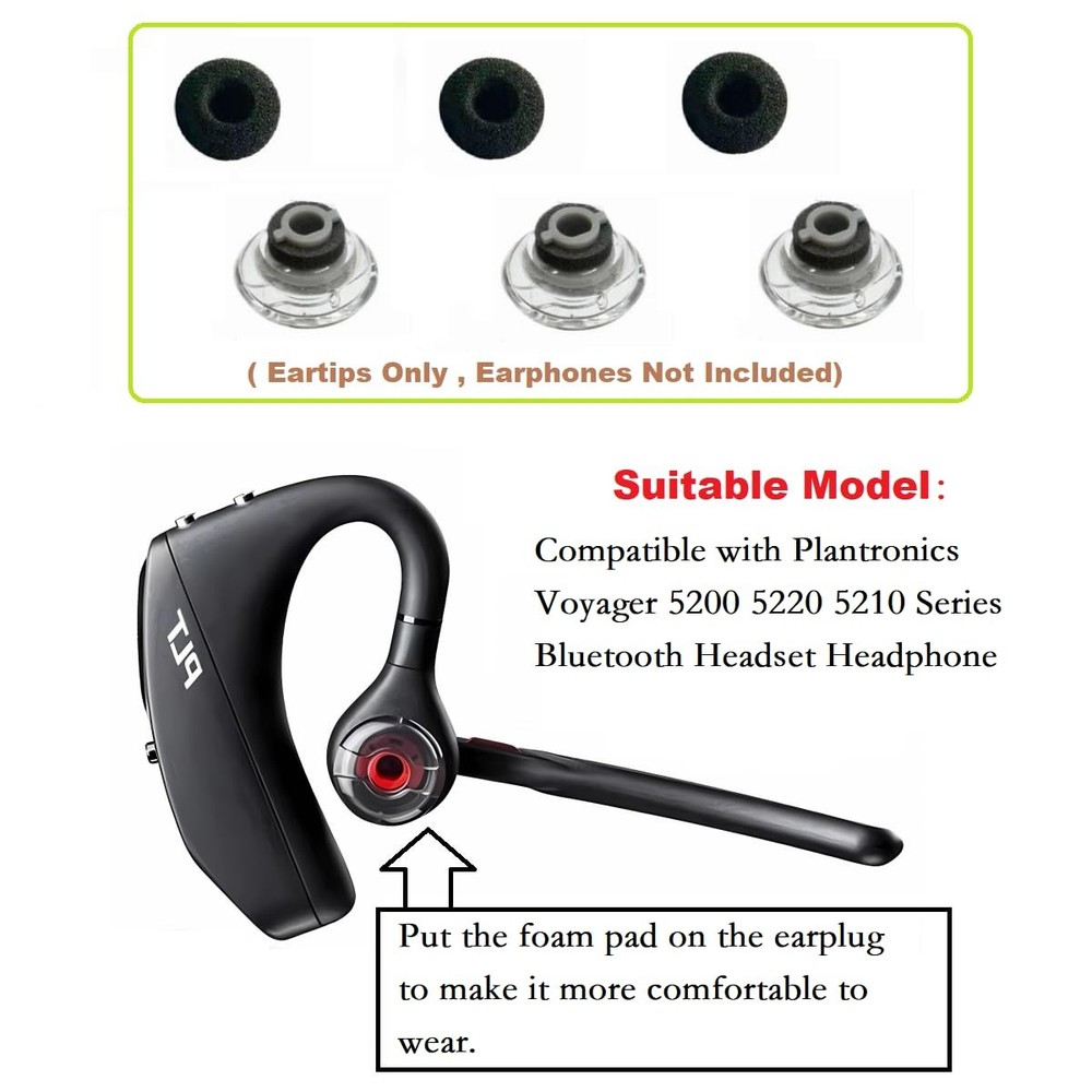 CYADCI 3 PCS Ear Bud Covers，Soft Replacement Earbud Tips M, white
