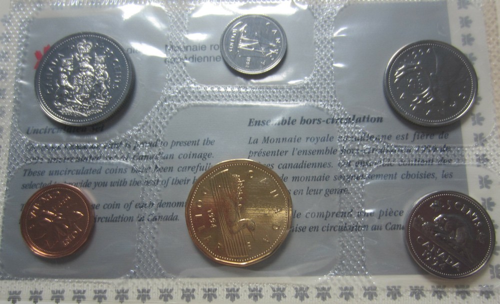 1994 Canada PL RCM Set (6 Coins UNC.) RJ.