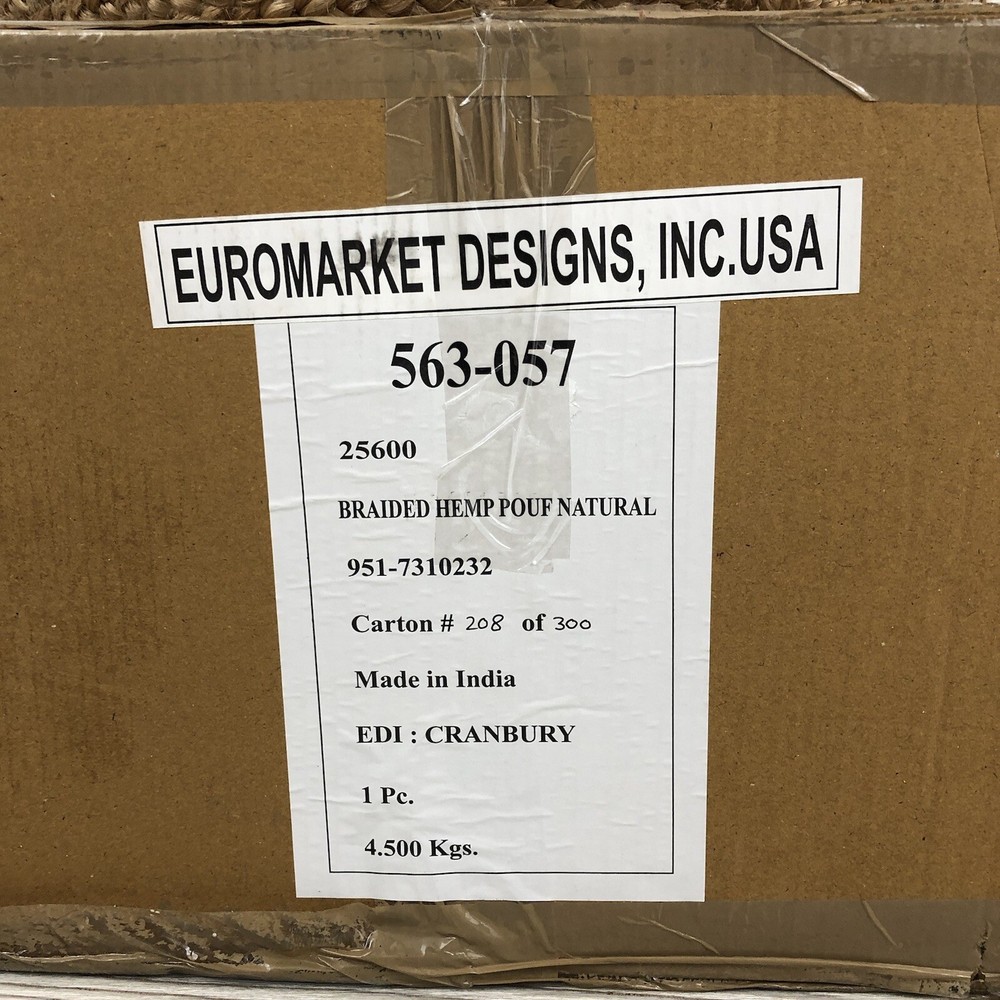 Euromarket Designs Braided Hemp Pouf /b