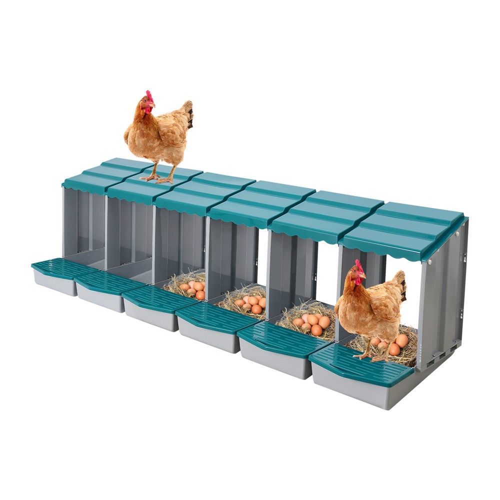 6 Hole Chicken Nesting Box Hen Laying Boxes Nesting Box for Laying Egg Green