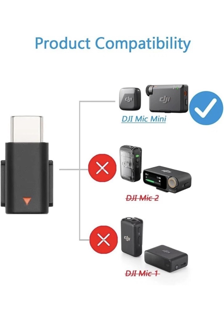 Original DJI branded Mic Mini Mobile Phone Adapter Type-C Smartphone/PC/Mac