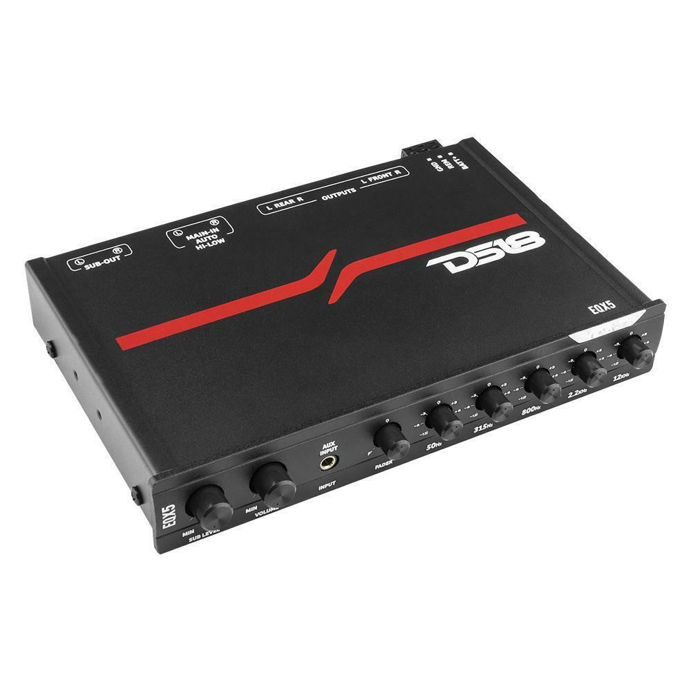 High Volt 5 Band Stereo Equalizer with Subwoofer Control EQX5 DS18