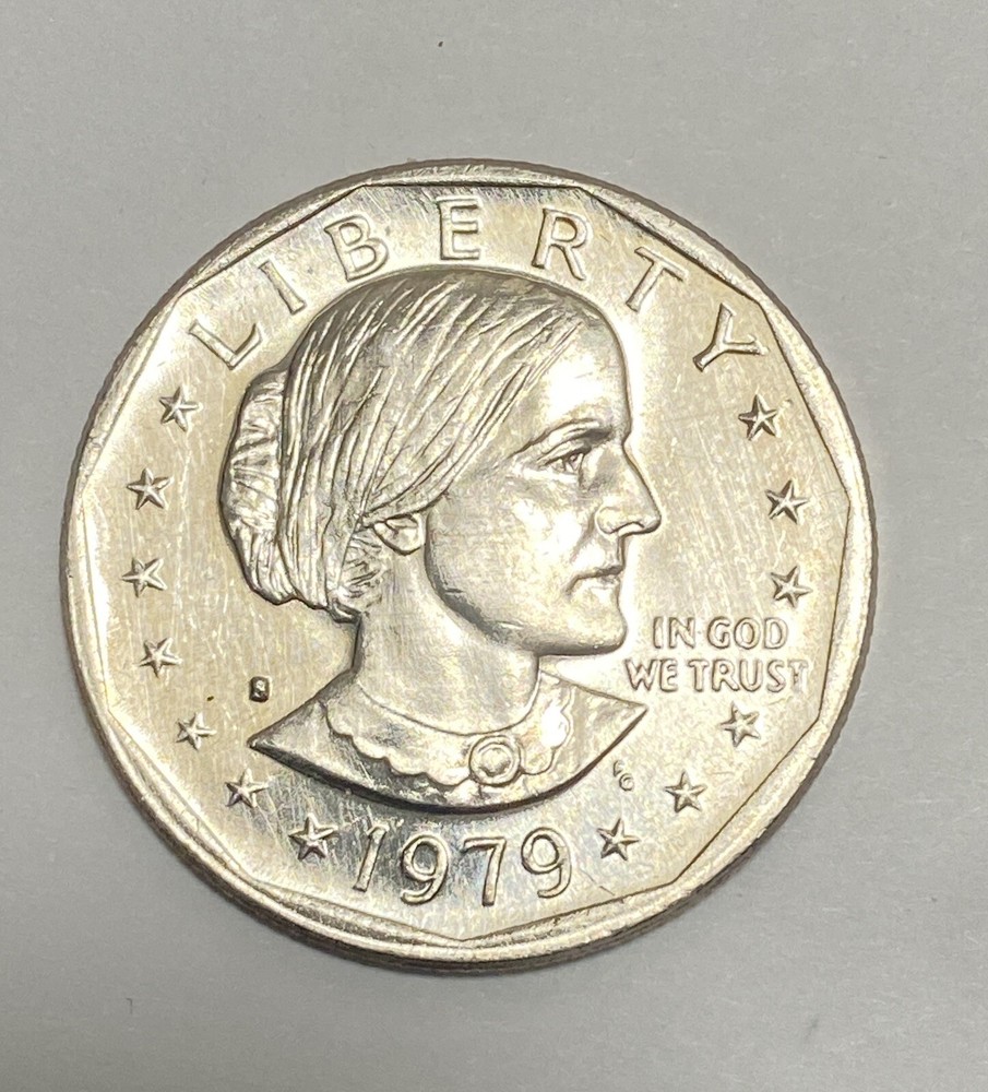 RARE, ERROR 1979 S Susan B. Anthony Dollar Type 1 Filled In Mint Error ‘S’ FG