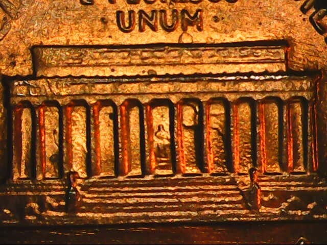 1985 P Lincoln cent - clashed dies rev. error