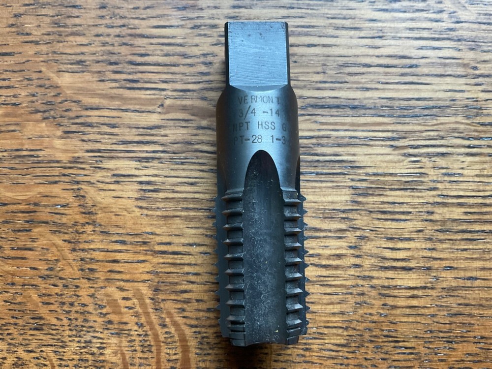 Vermont 3/4"-14 NPT HSS 5F pipe tap