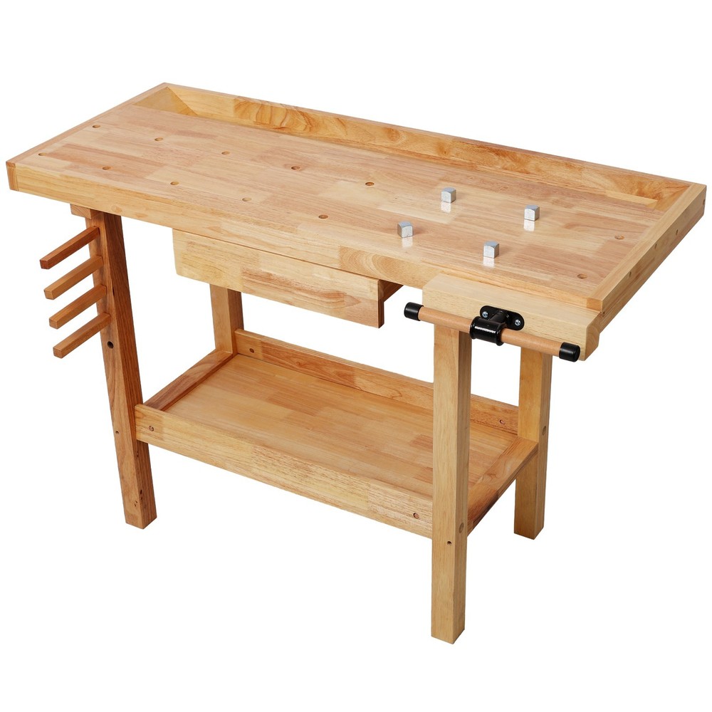 Heavy Duty 48" Wood Workbench with Adjustable Handle 330Lbs Capacity