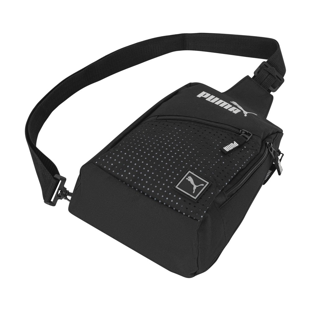 PUMA EVERCAT SIDEWALL SLING BACKPACK,Black/Silver,One One Size, Black/Silver