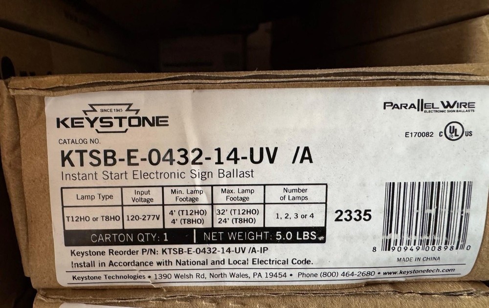 Keystone Technologies KTSB-E-0432-14-UV 120-277V Electronic Ballast for...