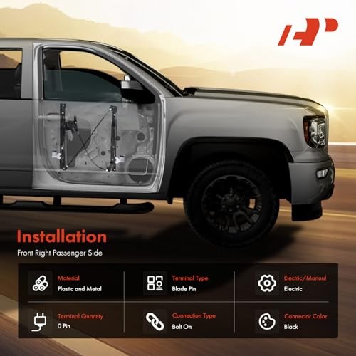 Electric Power Window Regulator Without Motor Front Passenger Side (RH)