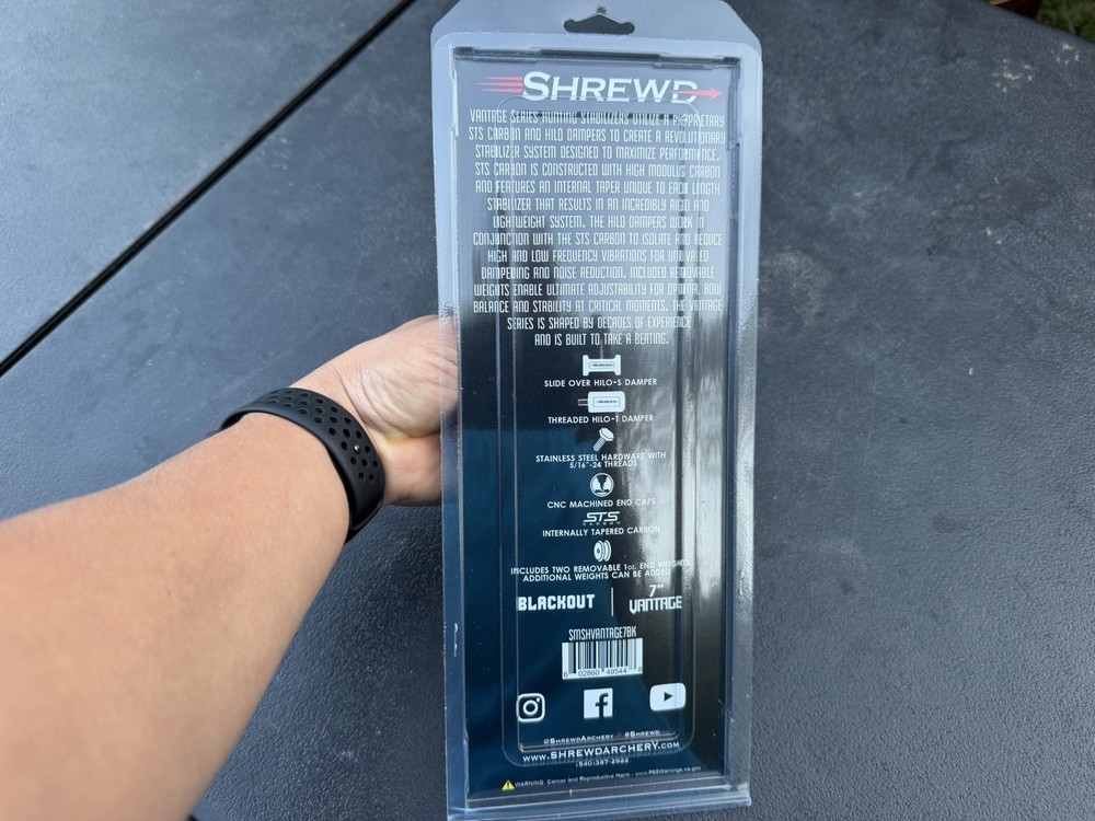 Shrewd Vantage Hunting Stabilizer, Blackout, 7”