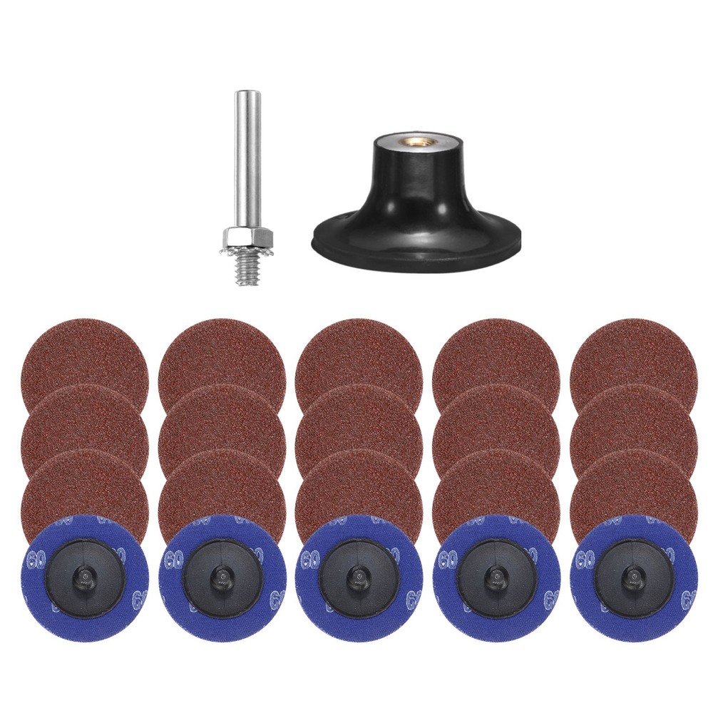 22pcs Quick Change Disc Set 2" Roll Lock Sanding Disc 60 Grits with Disc Holder