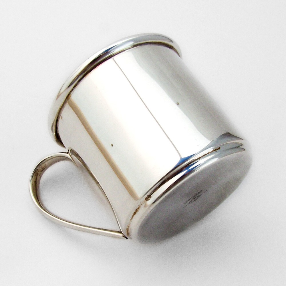 Modernist Baby Childs Cup Plain Design Sterling Silver