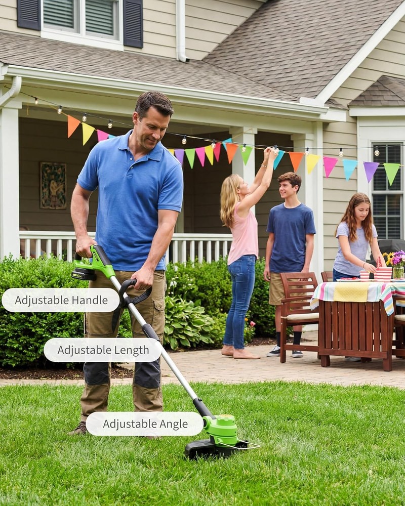 12" Electric Cordless Grass String Trimmer Lawn Edger Weed Wacker Cutter