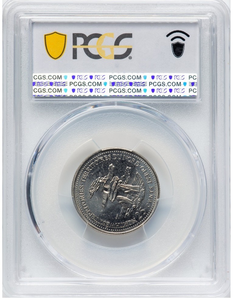 Error - 1992 Canada 25 Cents NWT 60 Degrees CCW Rotated Dies PCGS MS64