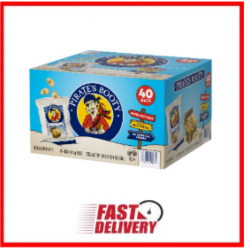 Pirate's Booty Aged White Cheddar Snack, 0.5 oz, 40-count