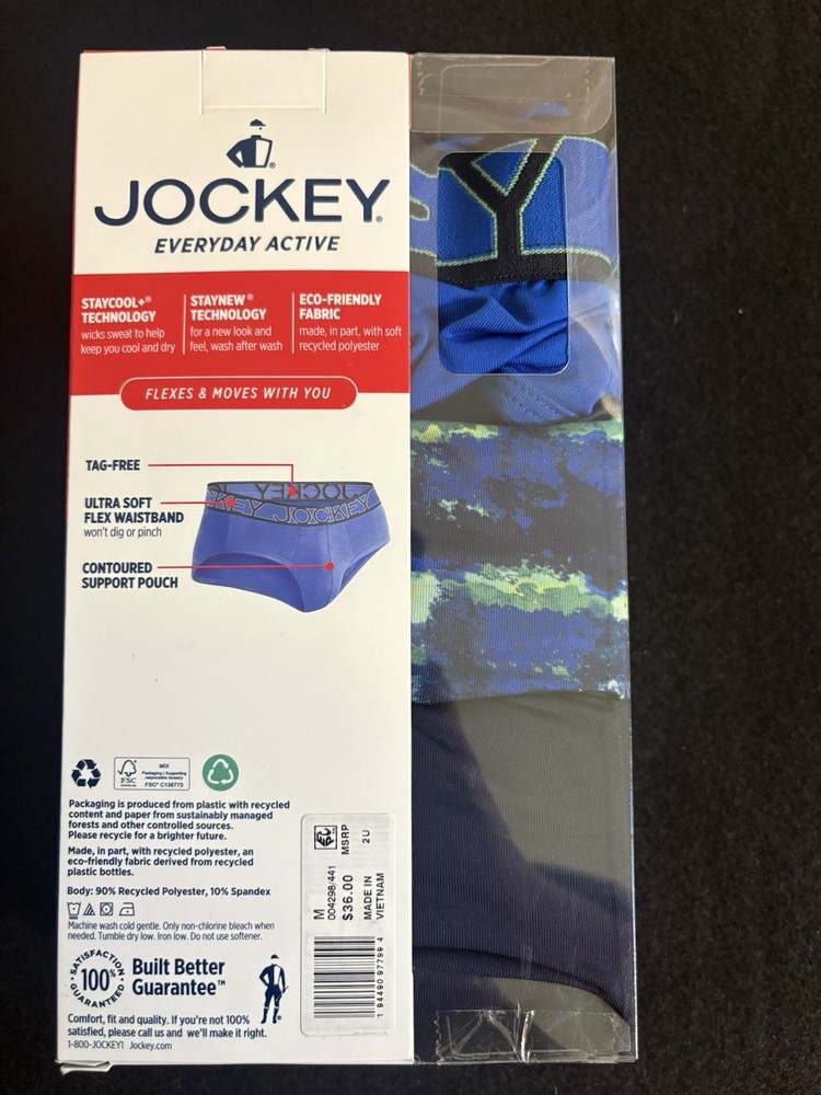 Jockey Microfiber Brief Underwear Size Medium 3 Pack New In Package