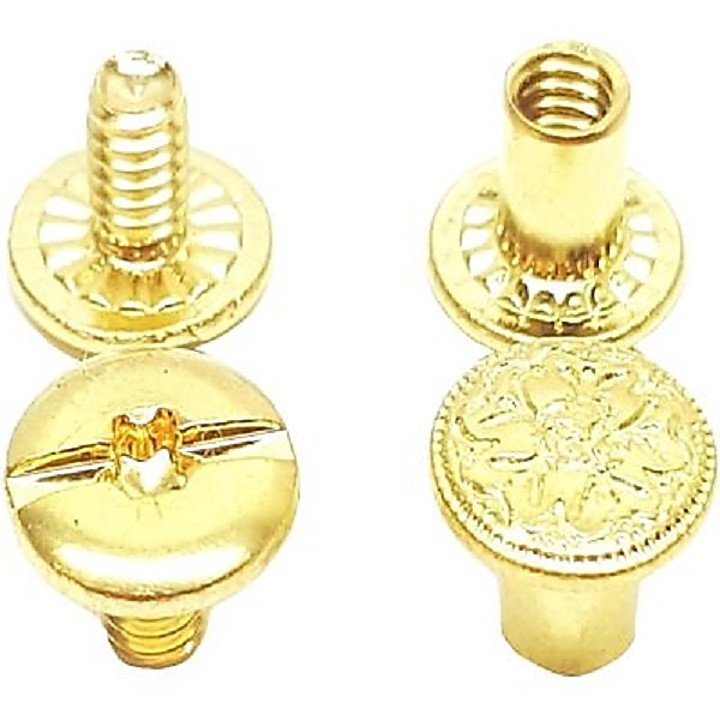 Premium Solid Brass Floral Engraved Chicago Screws 1/4" & 3/8" in Different Lots