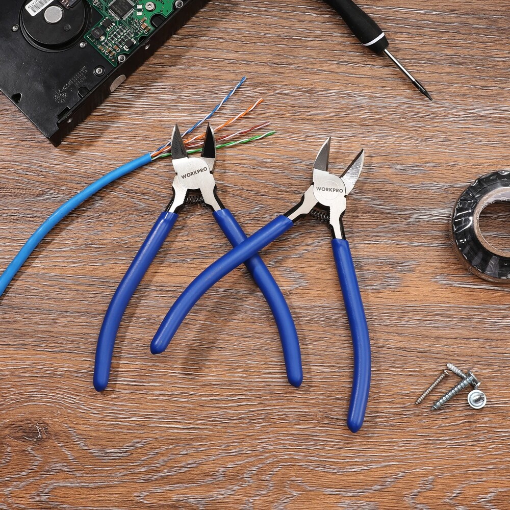 6" Wire Cutter Precision Flush Cutter Spring Loaded Side Cutting Diagonal Cutter