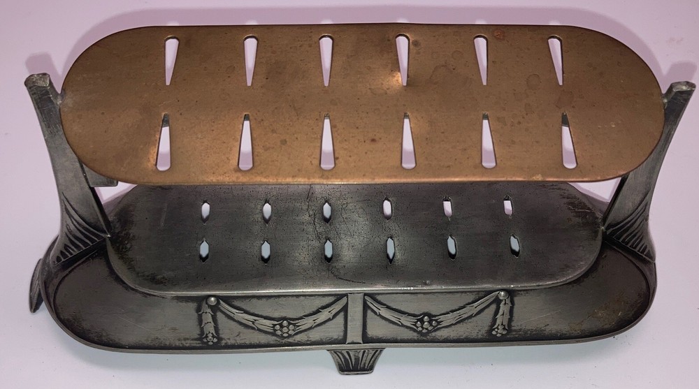 Ild British Antique silver knife holder Table stand with Markings