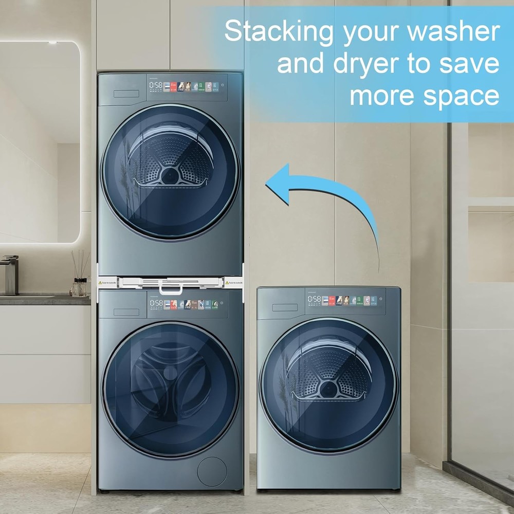 Washer Dryer Stacking Kit, Universal Washer Dryer Stacking Kit with Pull-Out Sli