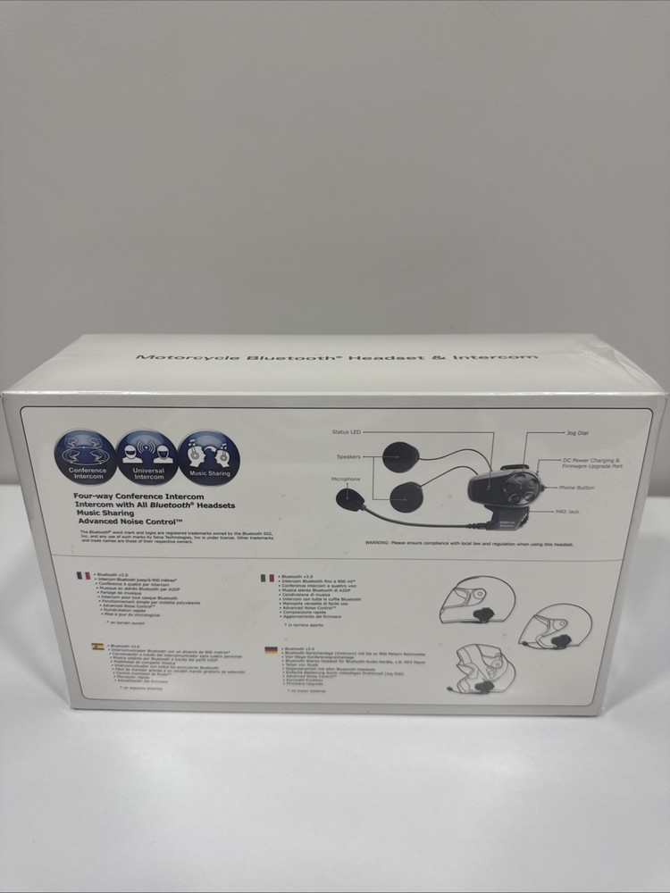 Sena SMH10D-10 Motorcycle Bluetooth Headset / Intercom (Dual), Black