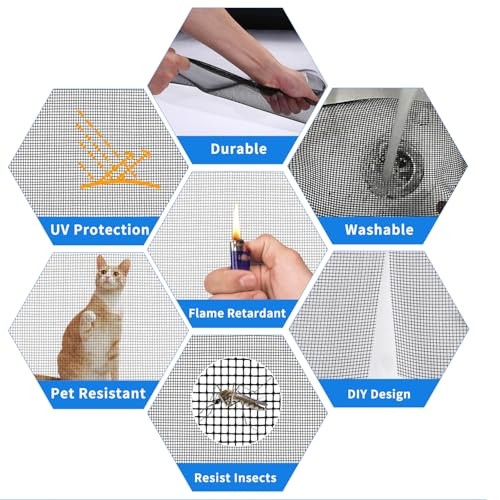 Window Screen Repair Kit 48"x118" - Includes Full Tools Set Replacement Window