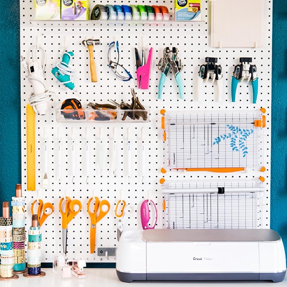 2 Pcs Pegboard, Metal Pegboard Wall Panels - Pegboard Wall Organizer System -...