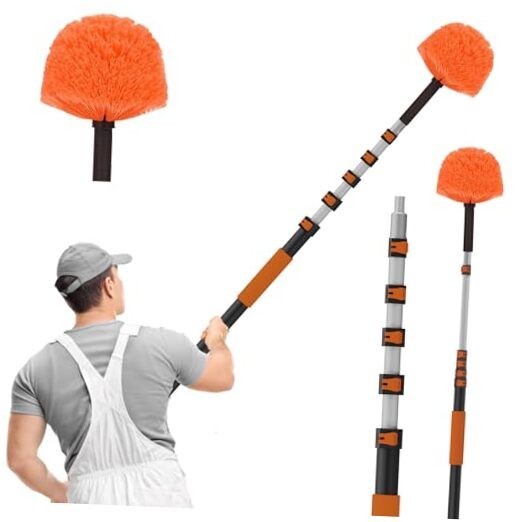 30FT Reach Cobweb Duster with Extension Pole, High Ceiling Long Duster 24FT