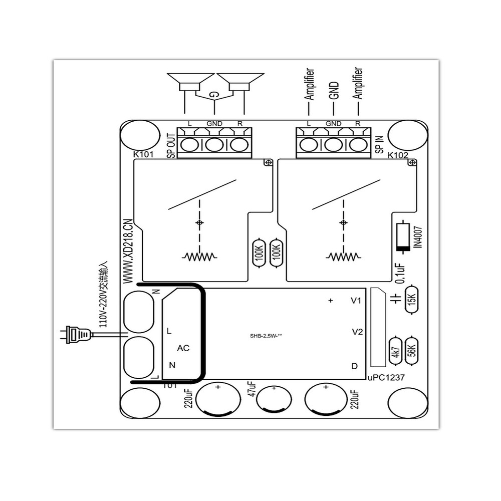 High-power Amplifier Speaker Protection Board