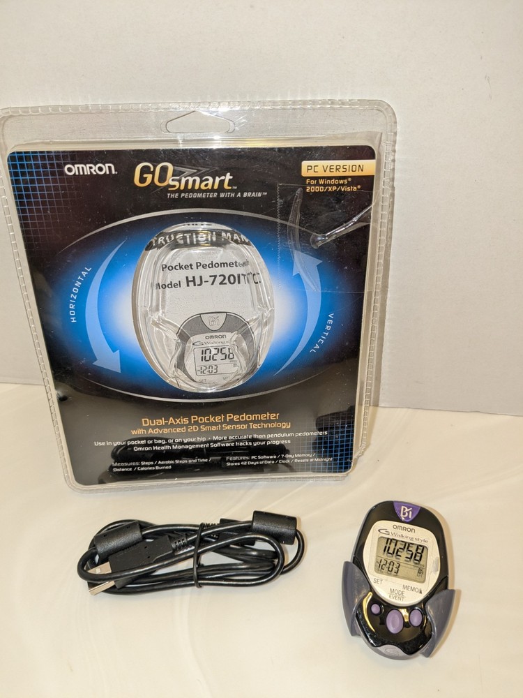 Omron Go Smart Dual-Axis Pocket Pedometer HJ-720ITC PC Version Open Box
