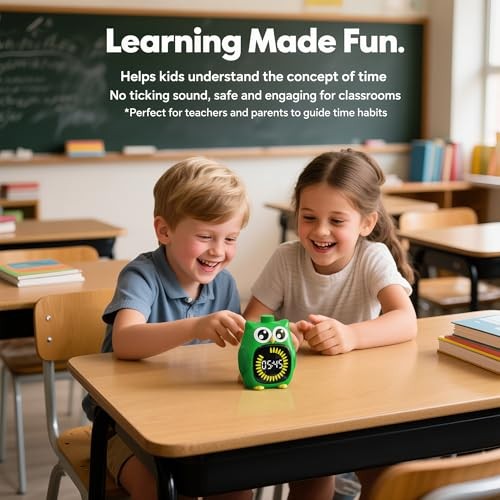 Visual Timer for Kids, 99 Minute Cute Owl Digital Countdown Timer for Green
