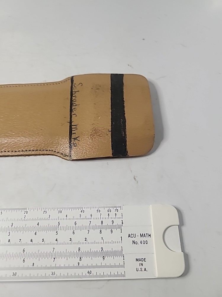 Vintage Acu Math No 400 Slide Rule With Case USA Made Plastic Engineering Tool