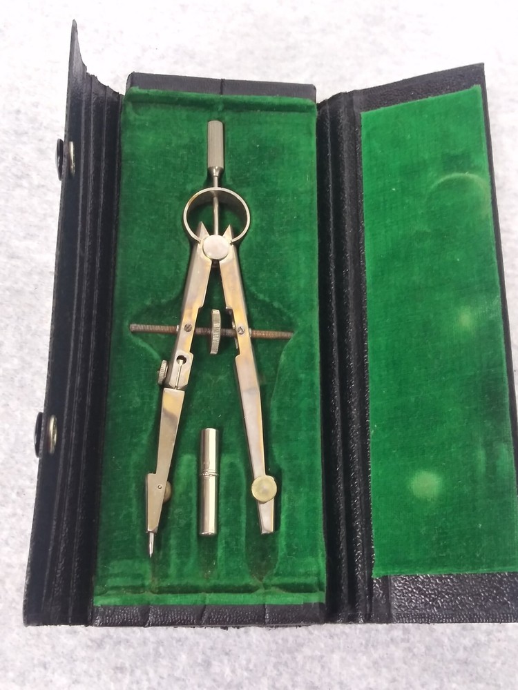 Tower of Germany Vintage Drafting Tools Compass In Hardside Case