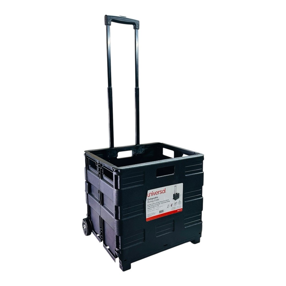 Universal Collapsible Mobile Storage Crate w/ Retractable Handle *Read*