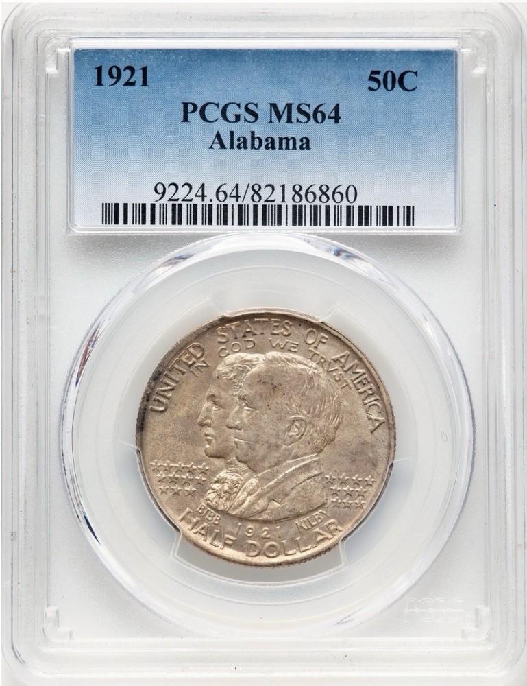 1921 ALABAMA COMMEMORATIVE HALF DOLLAR PCGS MS64