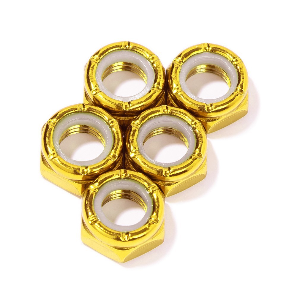 Custom Axle Nuts Hardware (5) Skateboard / Long Board / Cruiser - MAIZE